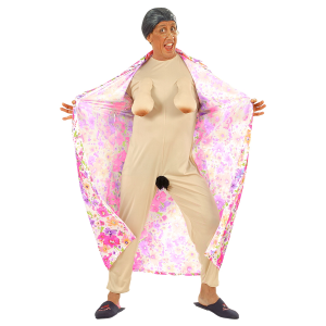 VESTITO CARNEVALE NONNINA ESIBIZIONISTA COSTUME TRAVESTIMENTO CARNEVALE UOMO - 5599
