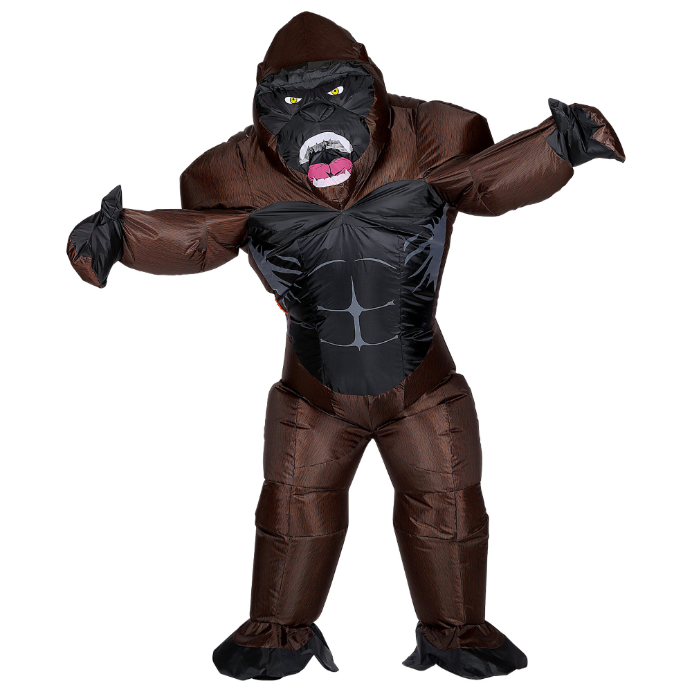 VESTITO CARNEVALE GORILLA COSTUME GONFIABILE TRAVESTIMENTO PER ADULTI TAGLIA UNICA - 75515