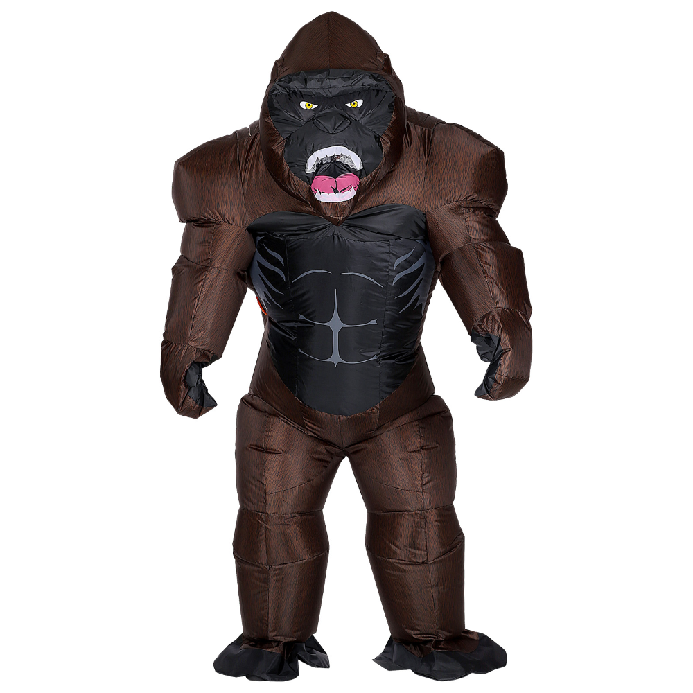 VESTITO CARNEVALE GORILLA COSTUME GONFIABILE TRAVESTIMENTO PER ADULTI TAGLIA UNICA - 75515
