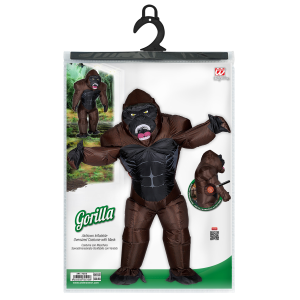 VESTITO CARNEVALE GORILLA COSTUME GONFIABILE TRAVESTIMENTO PER ADULTI TAGLIA UNICA - 75515