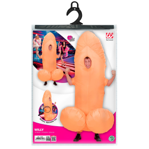 VESTITO CARNEVALE WILLY IL PENE COSTUME GONFIABILE TRAVESTIMENTO PER ADULTI TAGLIA UNICA - 7556P