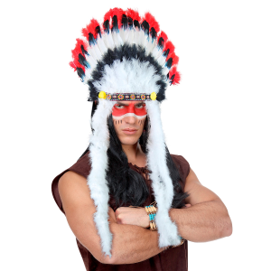 CAPPELLO WESTERN COPRICAPO INDIANO TORO SCATENATO - ACCESSORI PER ABITO VESTITO TRAVESTIMENTO CARNEVALE - 3305B