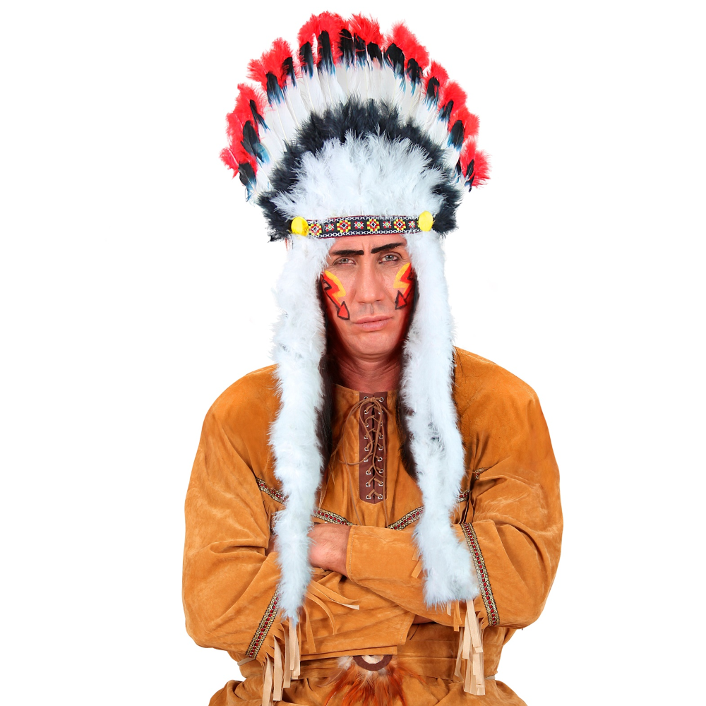 CAPPELLO WESTERN COPRICAPO INDIANO TORO SCATENATO - ACCESSORI PER ABITO VESTITO TRAVESTIMENTO CARNEVALE - 3305B
