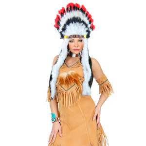 CAPPELLO WESTERN COPRICAPO INDIANO TORO SCATENATO - ACCESSORI PER ABITO VESTITO TRAVESTIMENTO CARNEVALE - 3305B