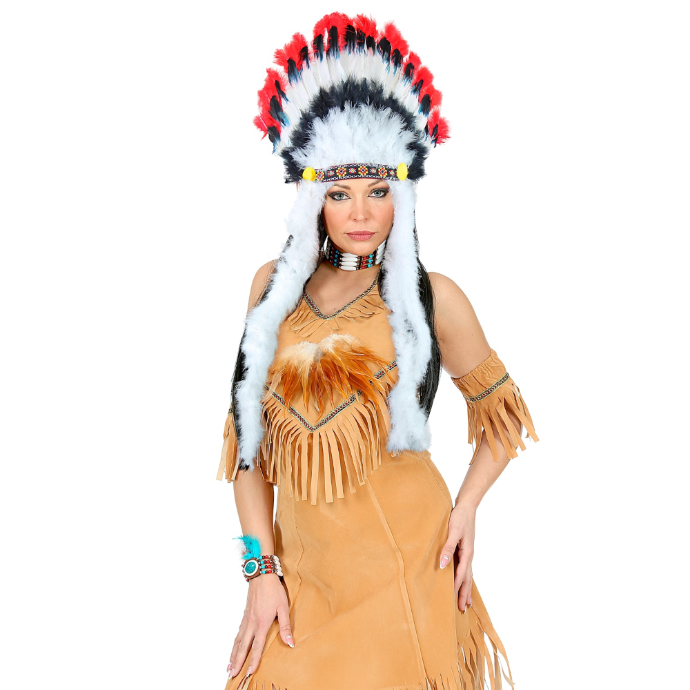 CAPPELLO WESTERN COPRICAPO INDIANO TORO SCATENATO - ACCESSORI PER ABITO VESTITO TRAVESTIMENTO CARNEVALE - 3305B