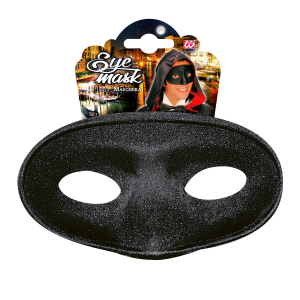 MASCHERINA DOMINO NERO ACCESSORI PER ABITO VESTITO TRAVESTIMENTO CARNEVALE BAMBINO