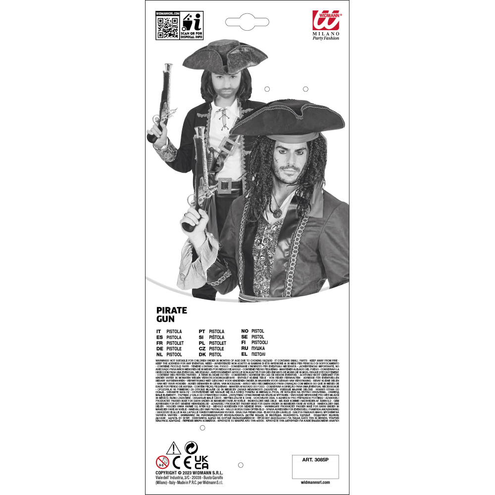 PISTOLA PIRATA ANTICA ACCESSORI PER ABITO VESTITO TRAVESTIMENTO CARNEVALE BAMBINO