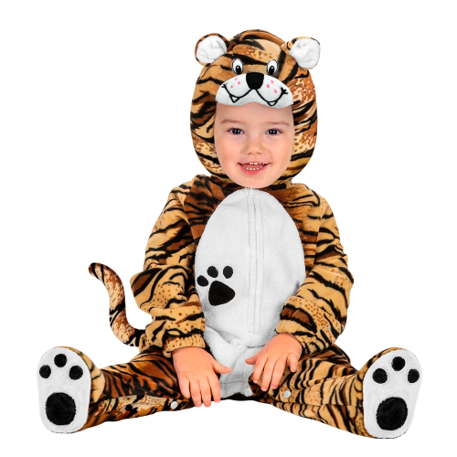 COSTUME VESTITO ABITO TRAVESTIMENTO CARNEVALE BAMBINO TIGROTTO