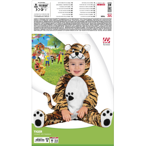 COSTUME VESTITO ABITO TRAVESTIMENTO CARNEVALE BAMBINO TIGROTTO