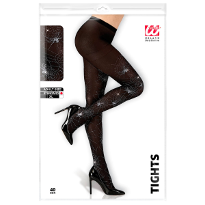 CALZE CON RAGNATELE E RAGNO GLITTER TG UNICA ADULTO ACCESSORIO TRAVESTIMENTO HALLOWEEN