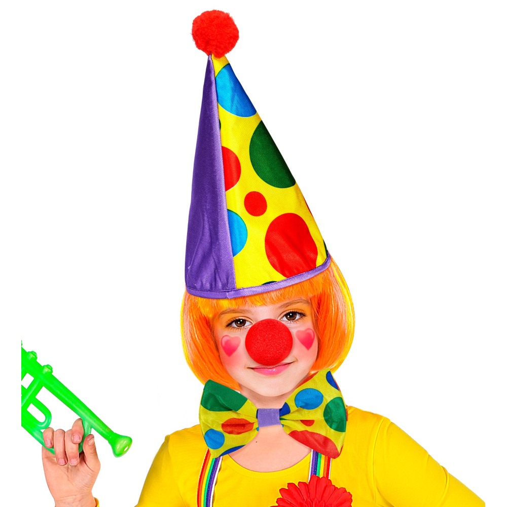 SET CLOWN CAPPELLO FARFALLINO NASO ACCESSORI VESTITO TRAVESTIMENTO CARNEVALE BAMBINO