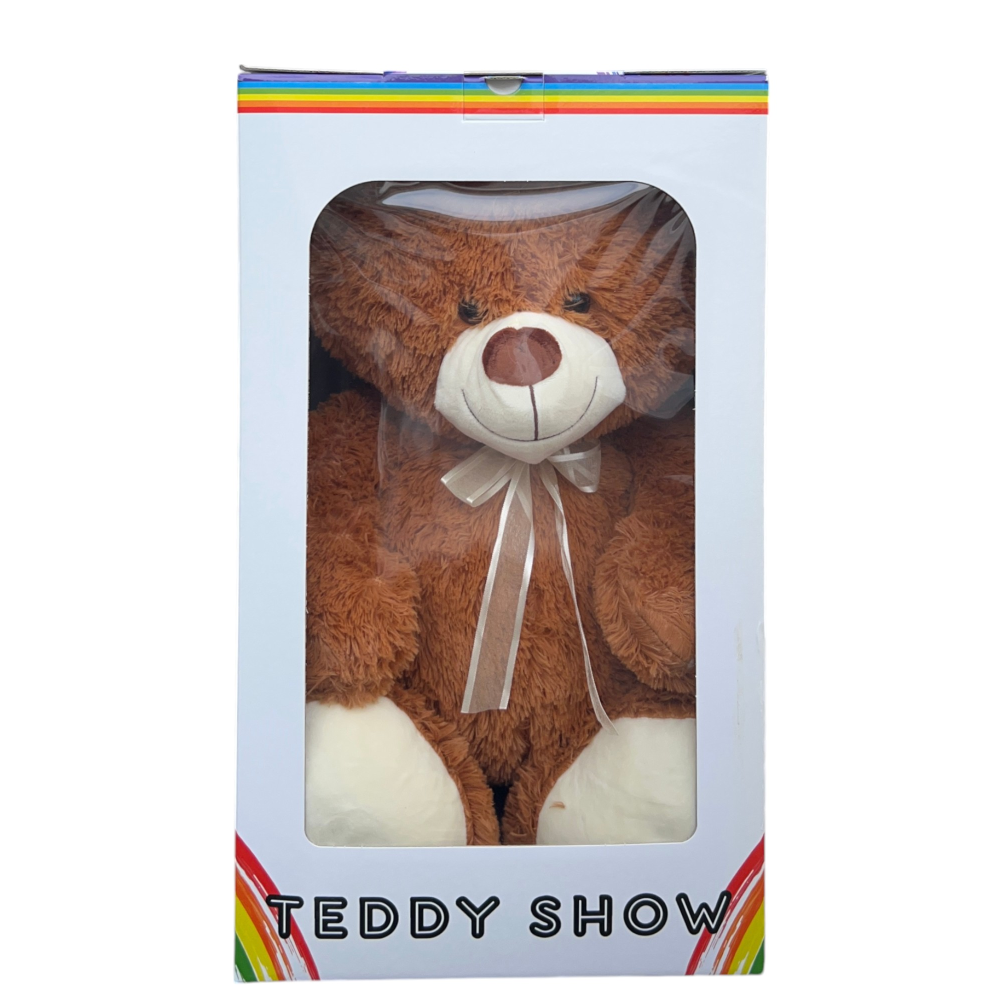 PELUCHE ORSO CON SCATOLA PUPAZZO IN MORBIDO POLIESTERE DA 70 CM IDEA REGALO - 23P23/60