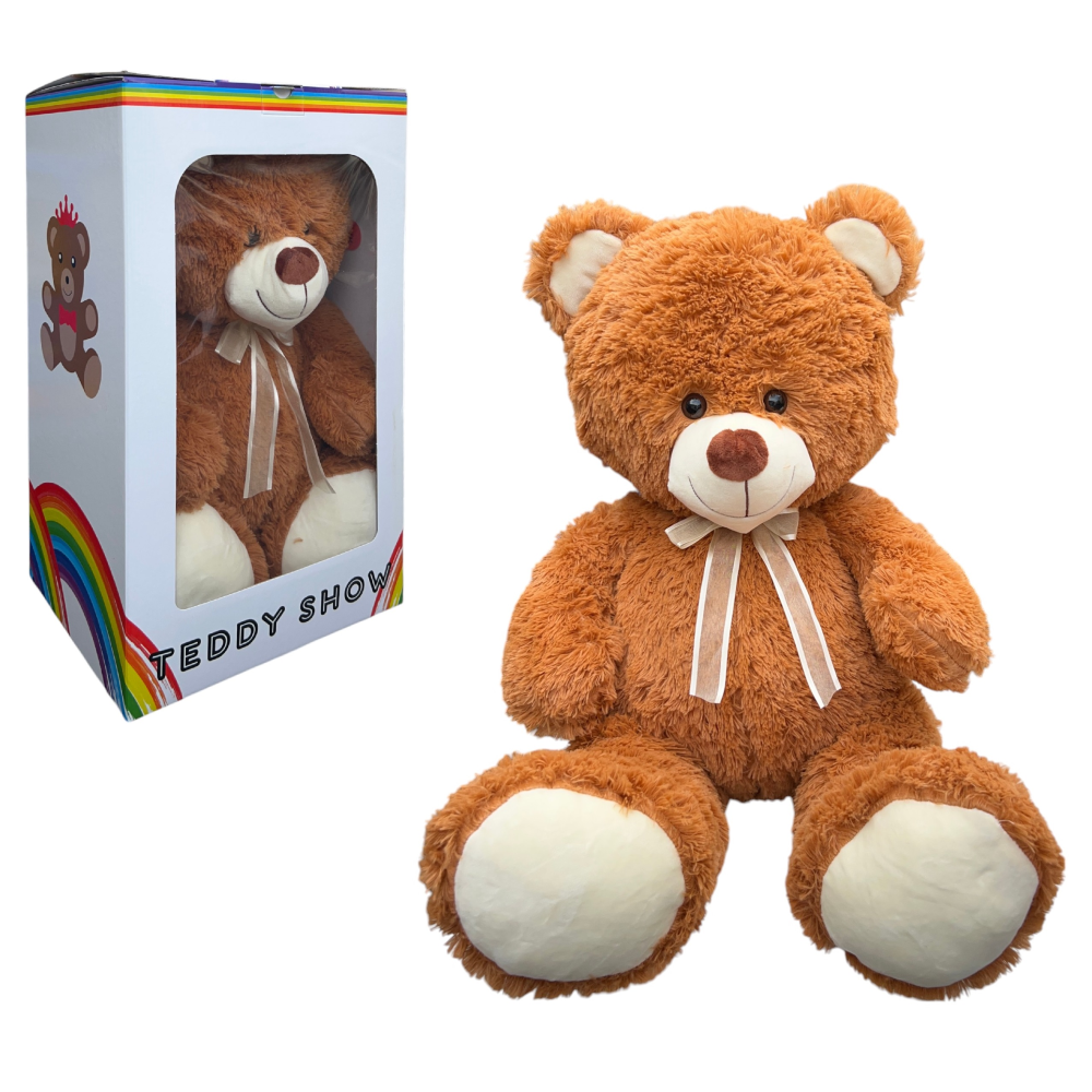 PELUCHE ORSO CON SCATOLA PUPAZZO IN MORBIDO POLIESTERE DA 70 CM IDEA REGALO - 23P23/60