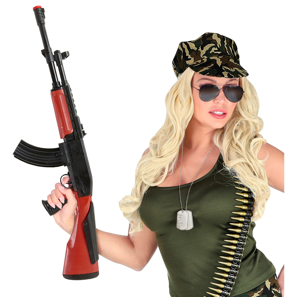 FUCILE D' ASSALTO KALASHNIKOV ACCESSORI PER ABITO VESTITO TRAVESTIMENTO CARNEVALE BAMBINO