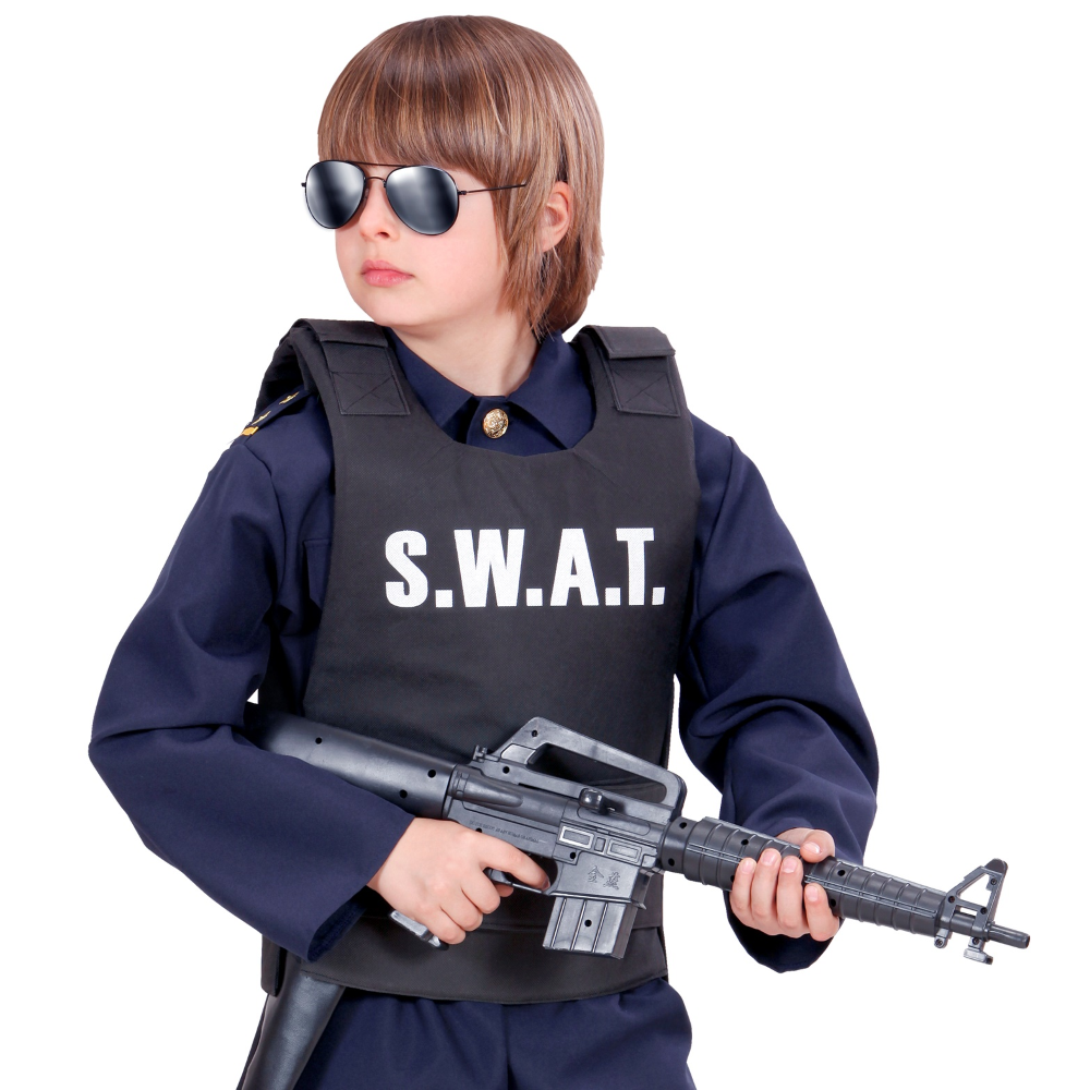 GIUBBOTTO ANTIPROIETTILE SWAT ACCESSORI PER ABITO VESTITO TRAVESTIMENTO CARNEVALE BAMBINO 2855C