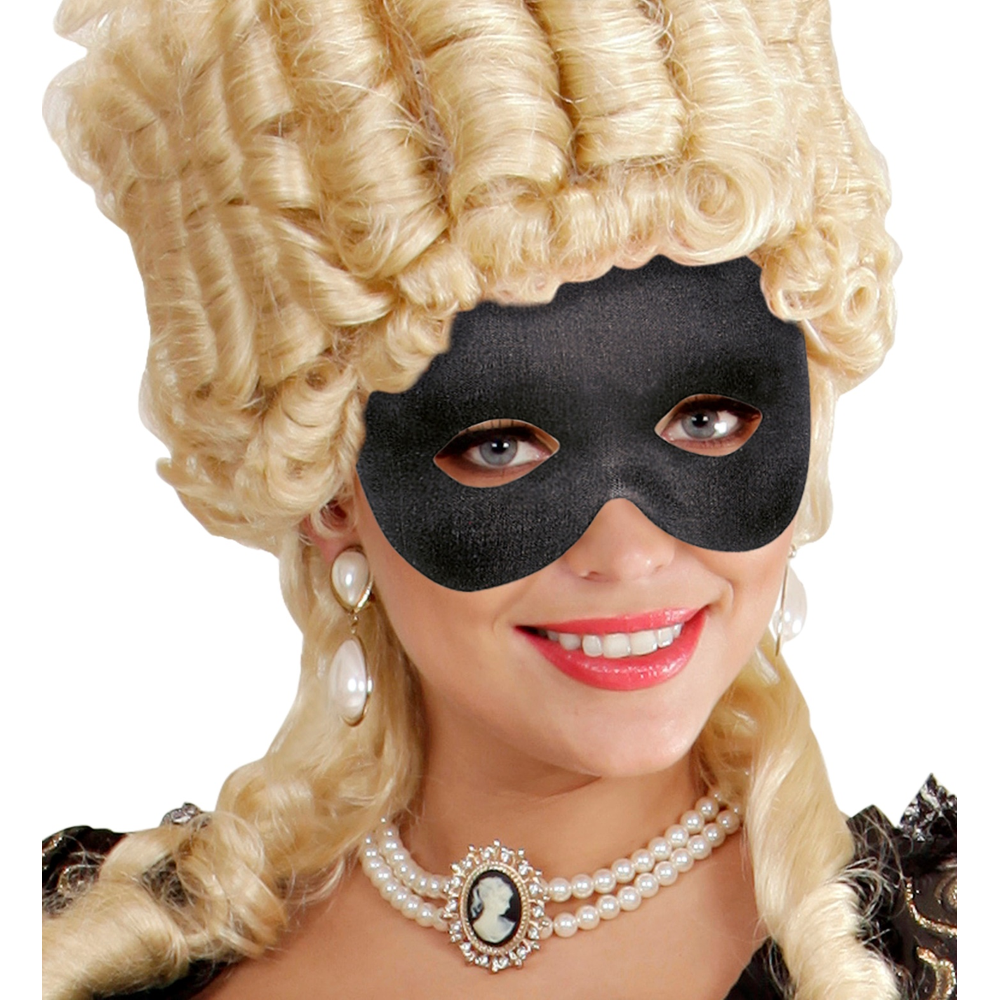 MASCHERINA DOMINO PHANTOM NERO ACCESSORI PER ABITO VESTITO TRAVESTIMENTO CARNEVALE BAMBINO