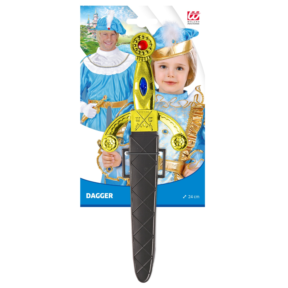PUGNALE CON GEMME E FODERO ACCESSORI PER ABITO VESTITO TRAVESTIMENTO CARNEVALE BAMBINO