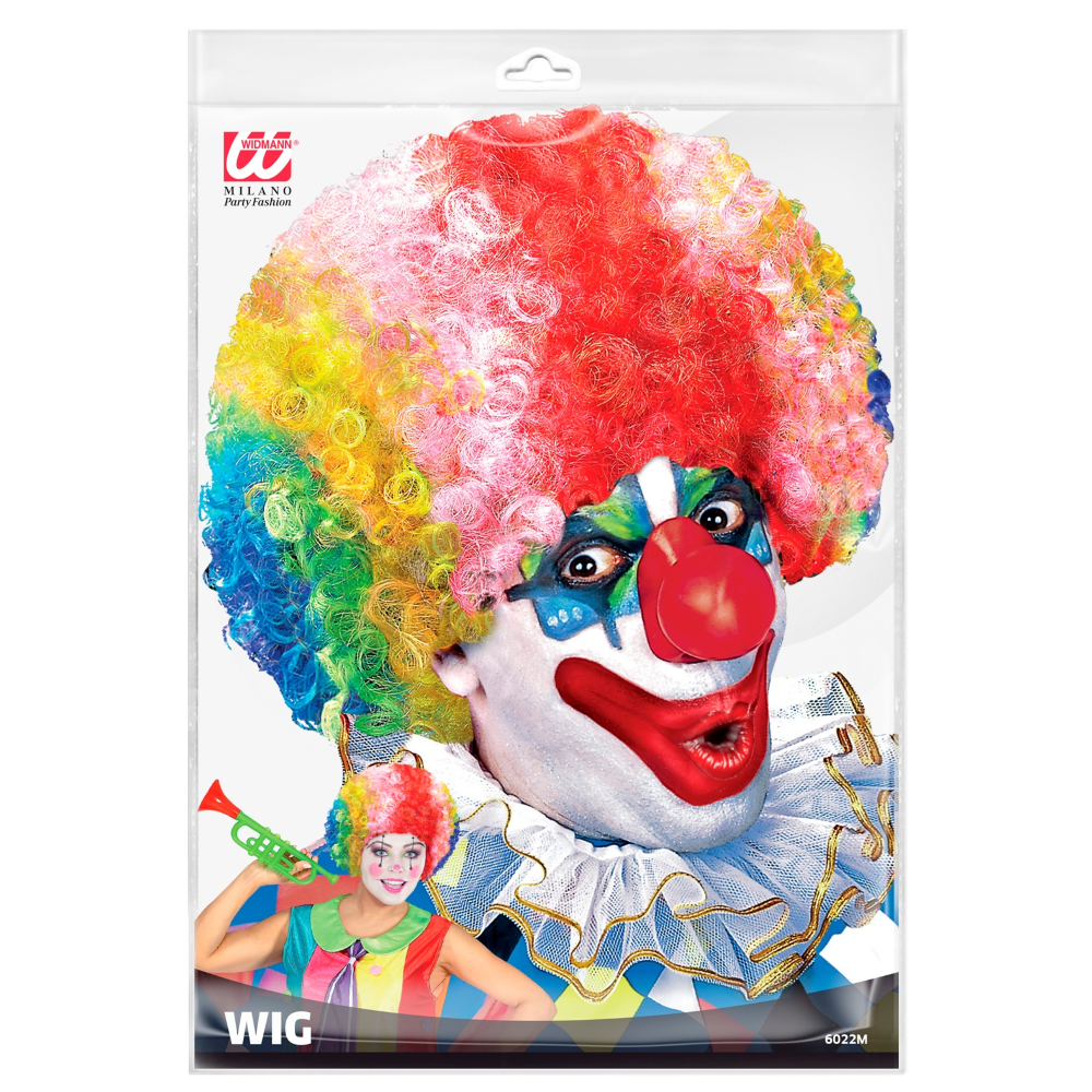 PARRUCCA CLOWN PAGLIACCIO RICCIA ACCESSORI PER ABITO VESTITO TRAVESTIMENTO CARNEVALE BAMBINO