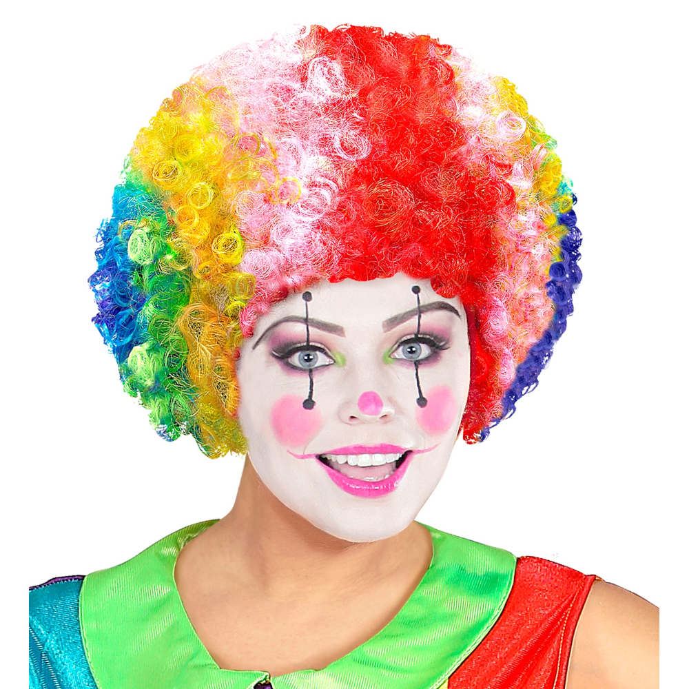 PARRUCCA CLOWN PAGLIACCIO RICCIA ACCESSORI PER ABITO VESTITO TRAVESTIMENTO CARNEVALE BAMBINO