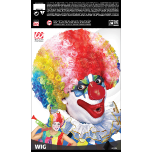 PARRUCCA CLOWN PAGLIACCIO RICCIA ACCESSORI PER ABITO VESTITO TRAVESTIMENTO CARNEVALE BAMBINO