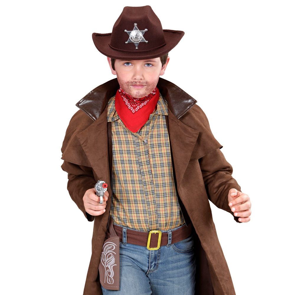 PISTOLA COWBOY CON FONDINA E CINTURA ACCESSORI PER ABITO VESTITO TRAVESTIMENTO CARNEVALE BAMBINO