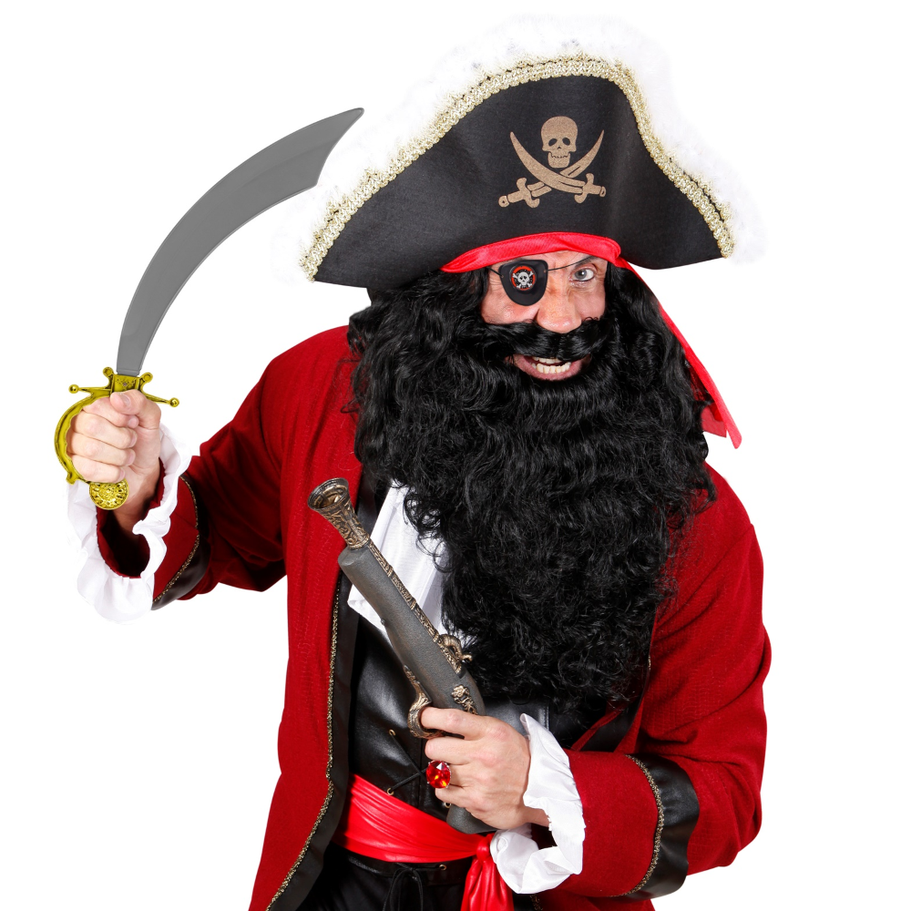 SCIABOLA PIRATA CON BENDA OCCHIO ACCESSORI PER ABITO VESTITO TRAVESTIMENTO CARNEVALE BAMBINO