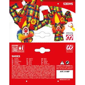 SCARPE DA CLOWN PAGLIACCIO TAGLIA UNICA PER ADULTI ACCESSORIO TRAVESTIMENTO CARNEVALE - 9146P 