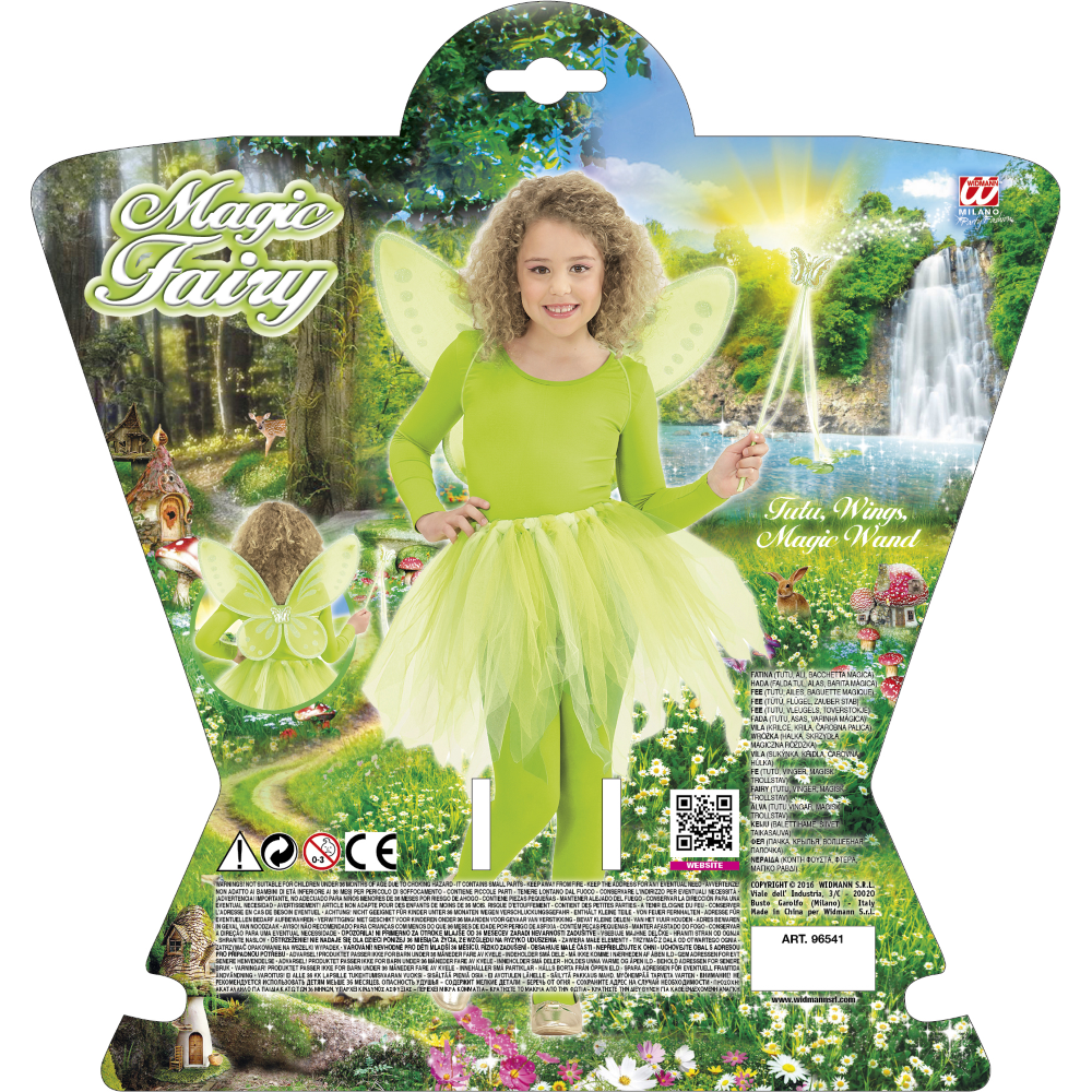 SET FATINA MAGICA ALI GONNA BACCHETTA - ACCESSORI ABITO VESTITO TRAVESTIMENTO CARNEVALE BAMBINA
