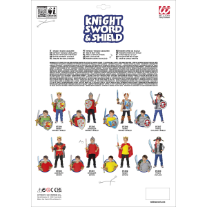 SET SPADA E SCUDO CAVALIERE DEL DRAGO IN SPUGNA ACCESSORI PER ABITO VESTITO CARNEVALE BAMBINO - 97304