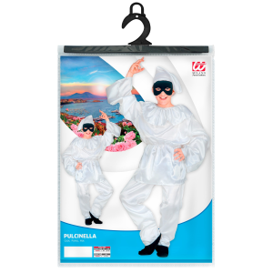 COSTUME VESTITO ABITO TRAVESTIMENTO CARNEVALE BAMBINO PULCINELLA