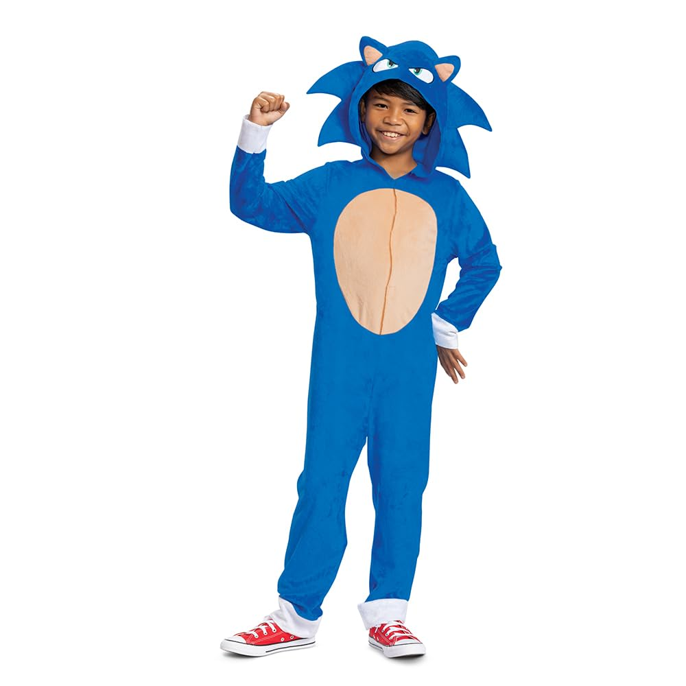 COSTUME SONIC THE HEDGEHOG TUTA CON CAPPUCCIO TRAVESTIMENTO CARNEVALE COSPLAY FESTE IN MASCHERA - 12479
