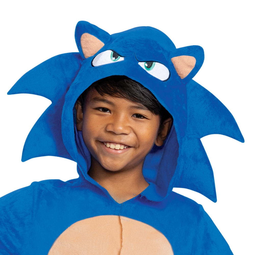 COSTUME SONIC THE HEDGEHOG TUTA CON CAPPUCCIO TRAVESTIMENTO CARNEVALE COSPLAY FESTE IN MASCHERA - 12479