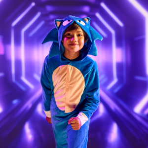 COSTUME SONIC THE HEDGEHOG TUTA CON CAPPUCCIO TRAVESTIMENTO CARNEVALE COSPLAY FESTE IN MASCHERA - 12479