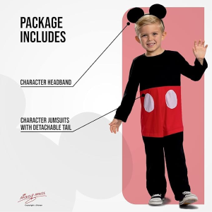 COSTUME TOPOLINO DISNEY TUTA CERCHIETTO TRAVESTIMENTO CARNEVALE FESTA IN MASCHERA - 129499