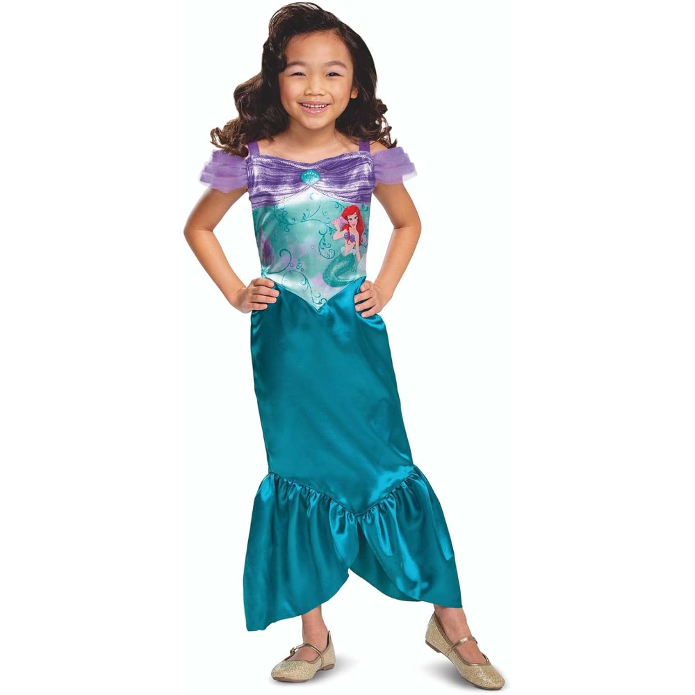 COSTUME PRINCIPESSE DISNEY VESTITO LA SIRENETTA ARIEL TRAVESTIMENTO FESTA CARNEVALE IN MASCHERA - 140719