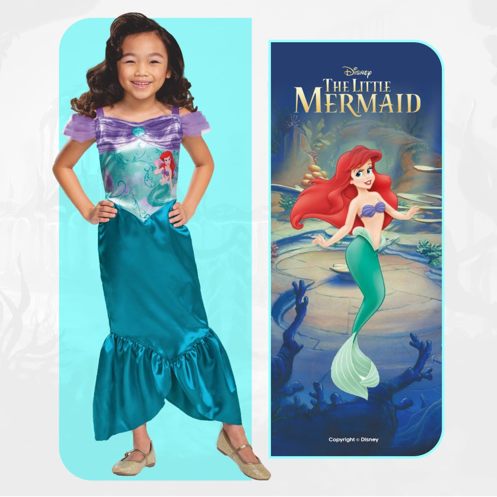COSTUME PRINCIPESSE DISNEY VESTITO LA SIRENETTA ARIEL TRAVESTIMENTO FESTA CARNEVALE IN MASCHERA - 140719