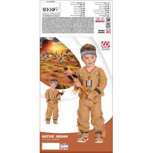 COSTUME VESTITO ABITO TRAVESTIMENTO CARNEVALE COSPLAY BAMBINO - INDIANO - 4892