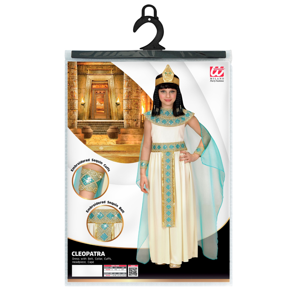 COSTUME VESTITO ABITO TRAVESTIMENTO CARNEVALE CLEOPATRA BAMBINA - 4942