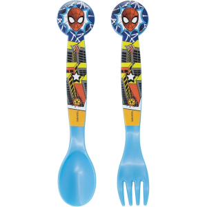 SET PAPPA 5 PEZZI SPIDERMAN MARVEL PIATTI BICCHIERE POSATE IN PLASTICA RIGIDA RIUTILIZZABILE IN CONFEZIONE - 74750