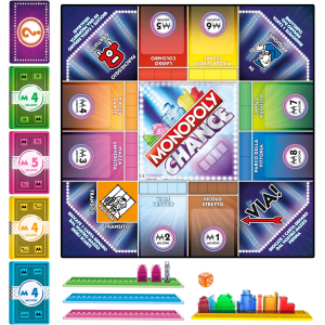 MONOPOLY CHANCE GIOCO DA TAVOLO VELOCE 20 MINUTI PER FAMIGLIE 2-4 GIOCATORI DA 8 ANNI