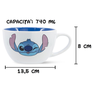 TAZZA LARGA STITCH DISNEY IN CERAMICA 740 ML IN CONFEZIONE - 75869