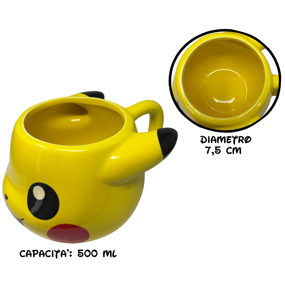 TAZZA 3D PIKACHU POKÉMON IN CERAMICA 500 ML IN CONFEZIONE - STT44674