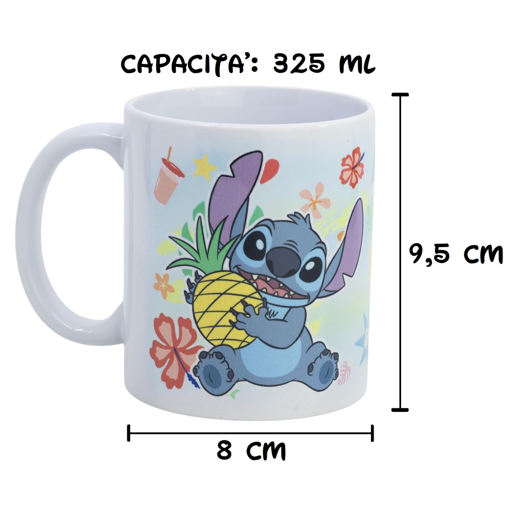 TAZZA MUG STITCH DISNEY IN CERAMICA STAMPA SUBLIMATICA 325 ML IN CONFEZIONE - 99530