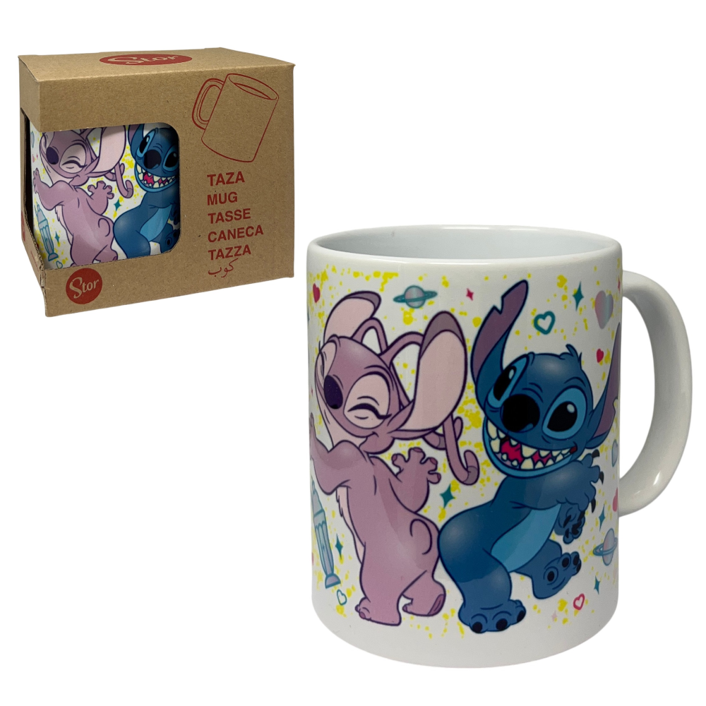 TAZZA MUG STITCH E ANGEL DISNEY IN CERAMICA STAMPA SUBLIMATICA 325 ML IN CONFEZIONE - 99500