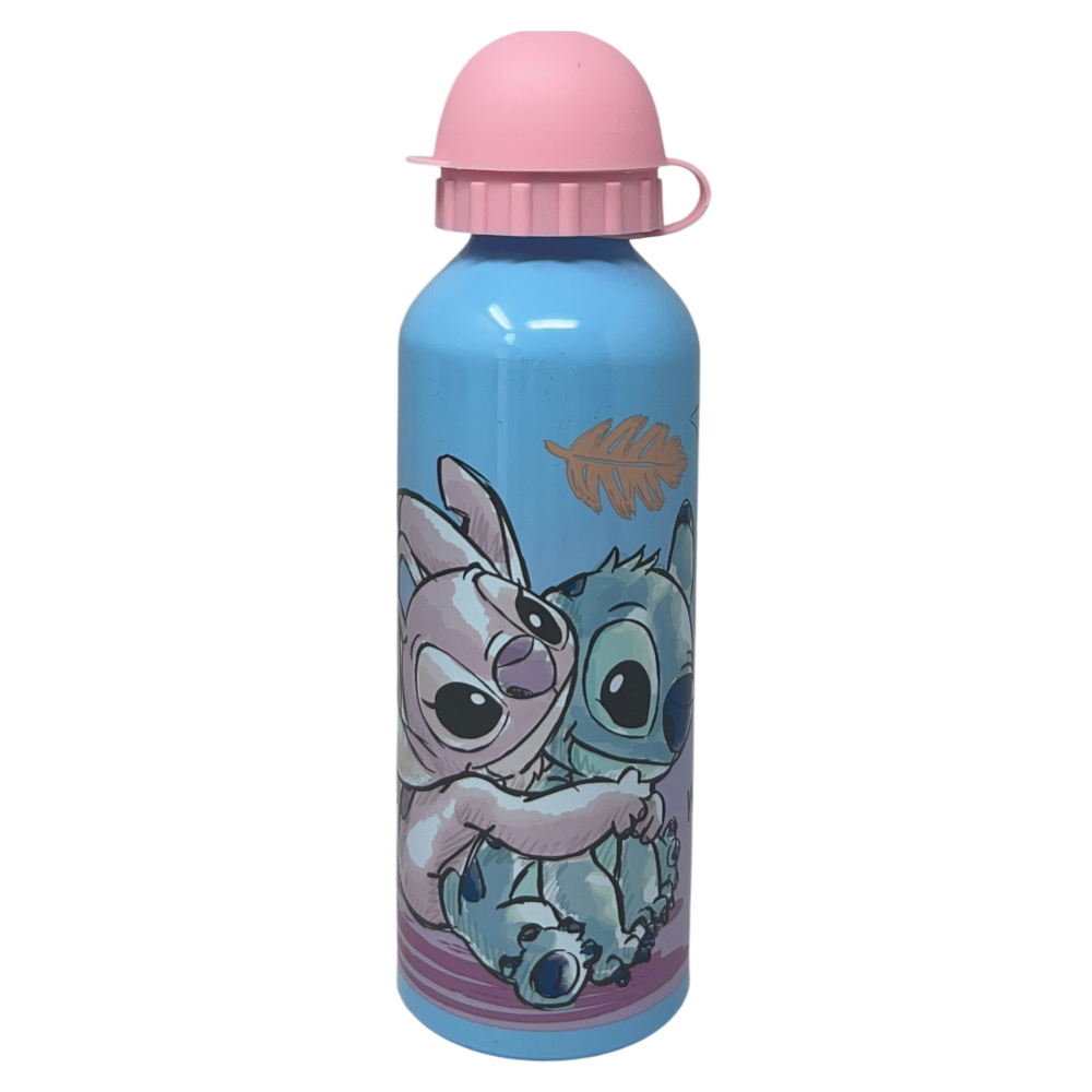 BORRACCIA IN ALLUMINIO STITCH E ANGEL DISNEY CON BECCUCCIO E COPERCHIO 500 ML - ST00057/RO