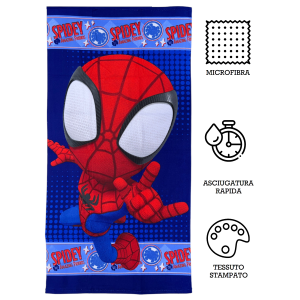 TELO MARE SPIDEY MARVEL ASCIUGAMANO PER BAMBINI IN MICROFIBRA CM 140X70 - SPI36-5072
