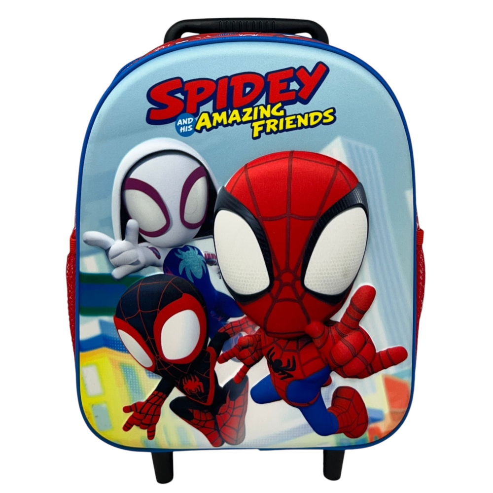 ZAINO ASILO TROLLEY 3D SPIDEY MARVEL BORSA 32 CM SCUOLA TEMPOLIBERO BAMBINI - M09339MC