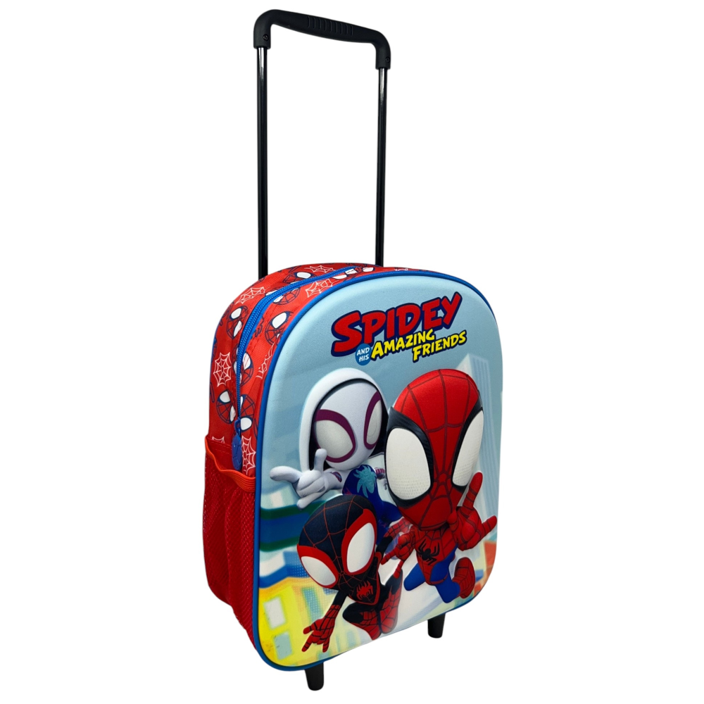 ZAINO ASILO TROLLEY 3D SPIDEY MARVEL BORSA 32 CM SCUOLA TEMPOLIBERO BAMBINI - M09339MC