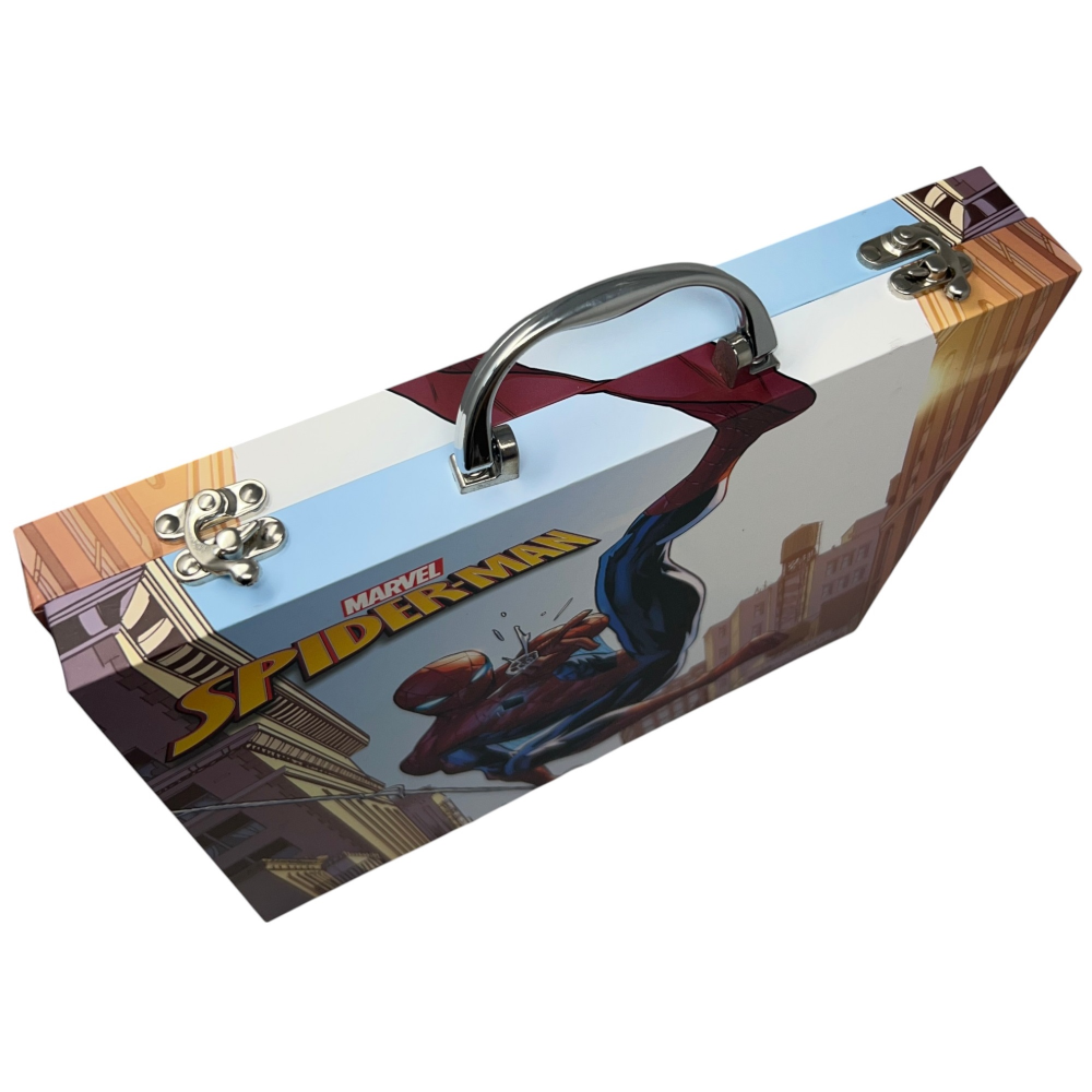 VALIGETTA 55 PEZZI SPIDERMAN MARVEL SCATOLA COLORI CANCELLERIA STICKERS PER BAMBINI - 1847