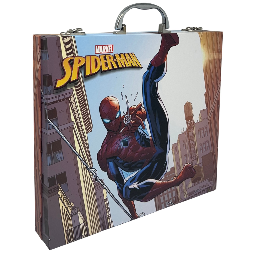VALIGETTA 55 PEZZI SPIDERMAN MARVEL SCATOLA COLORI CANCELLERIA STICKERS PER BAMBINI - 1847